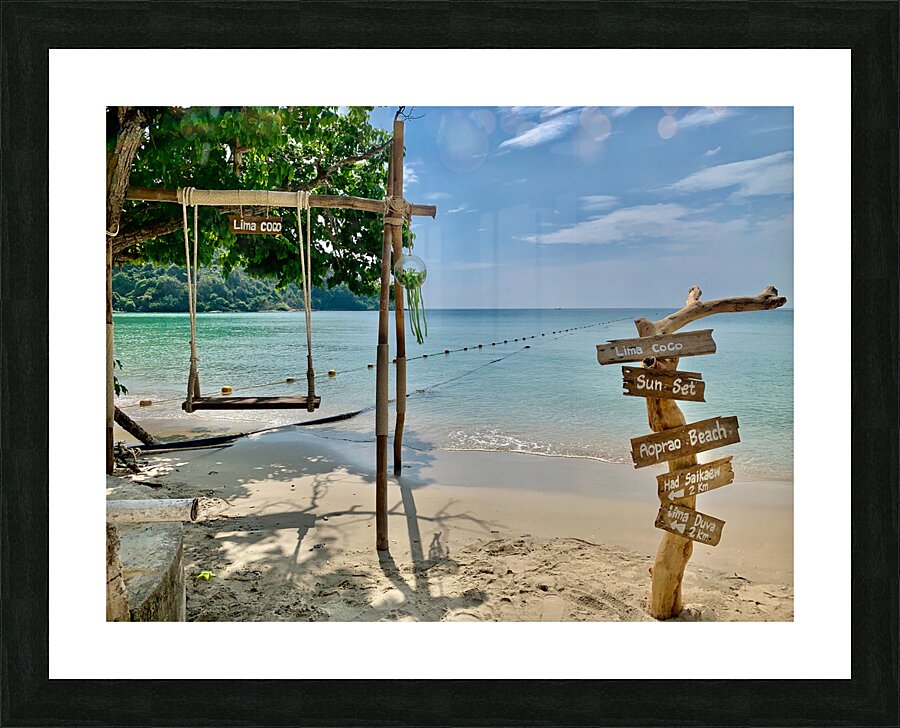 Swing on the Beach Picture Frame print