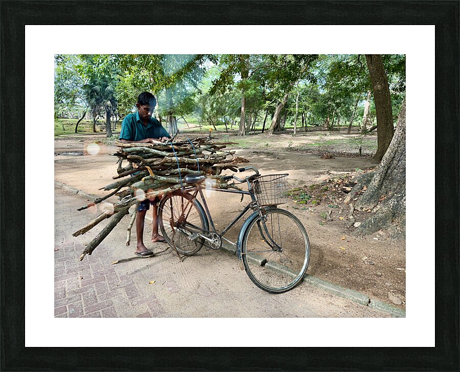 Wood Delivery on Bike Picture Frame print
