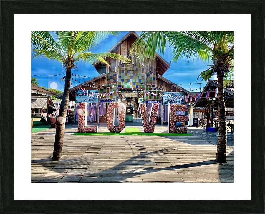 Love Sign With Palm Trees Picture Frame print