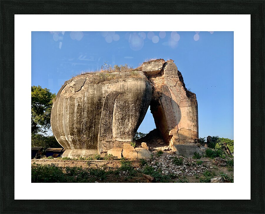 Mingun Pahtodawgyi Elephant Rock Picture Frame print