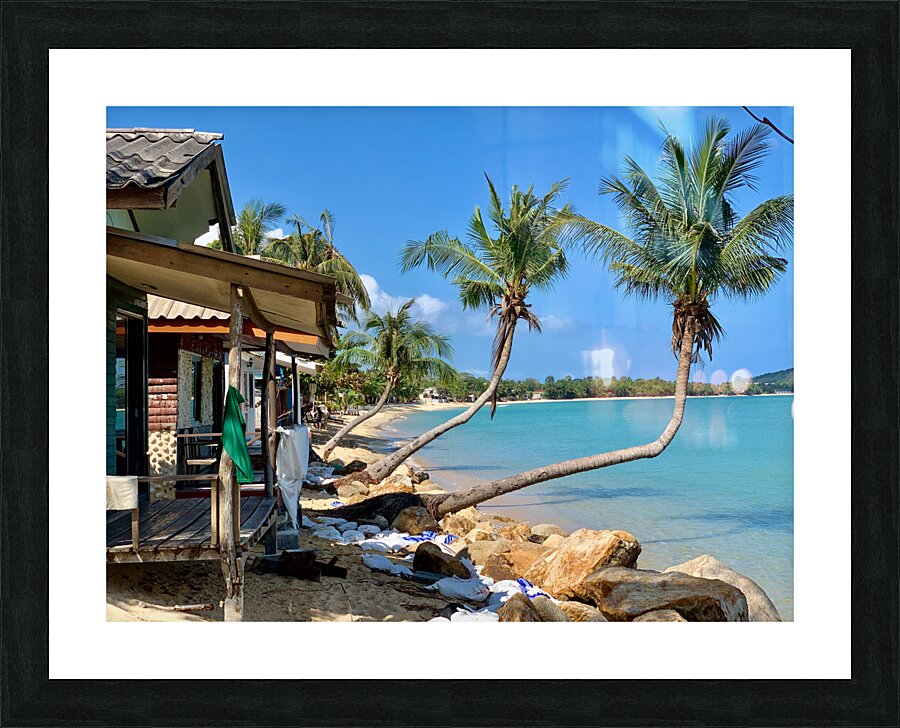 L Shaped Palm Trees Beach 2 Picture Frame print