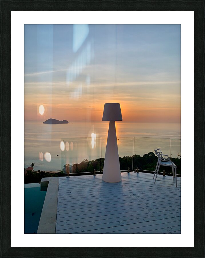 Sunlit White Big Lamp Picture Frame print