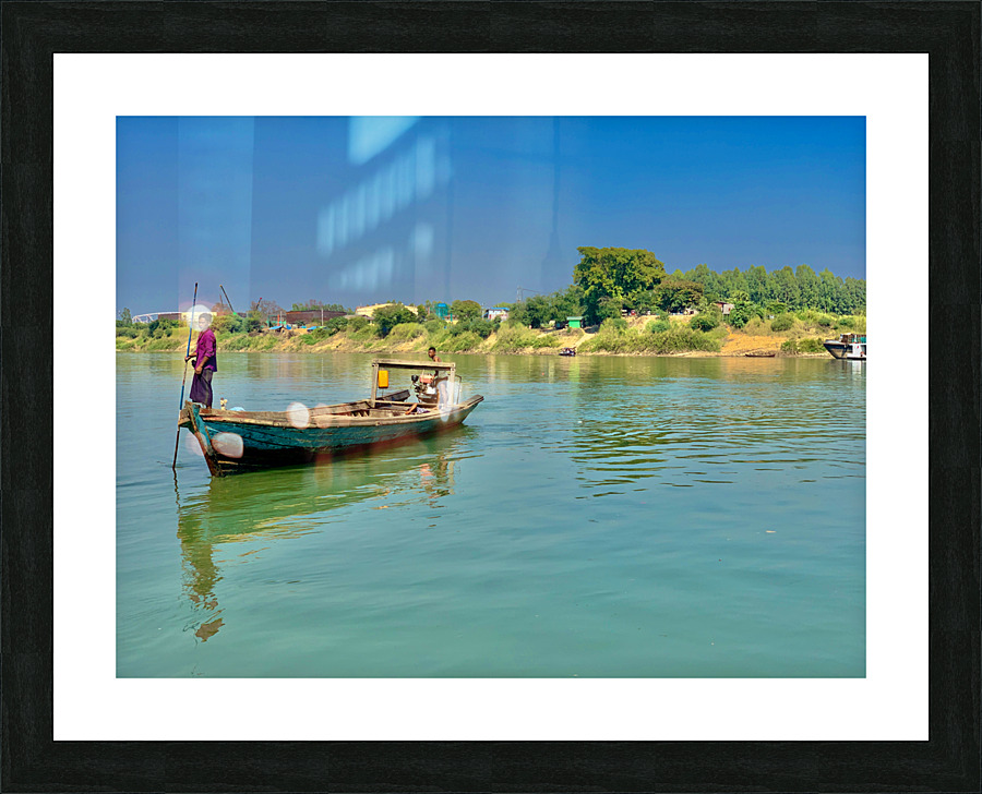 Standing in Front of the Boat Picture Frame print
