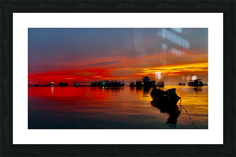 Red Sky Sunset Picture Frame print