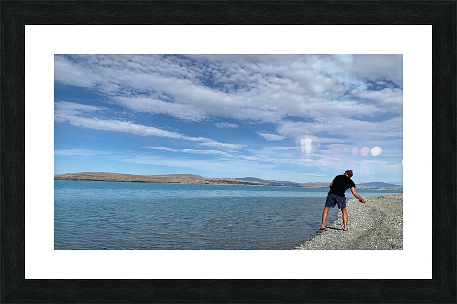 Rock Throwing on the Lake Picture Frame print