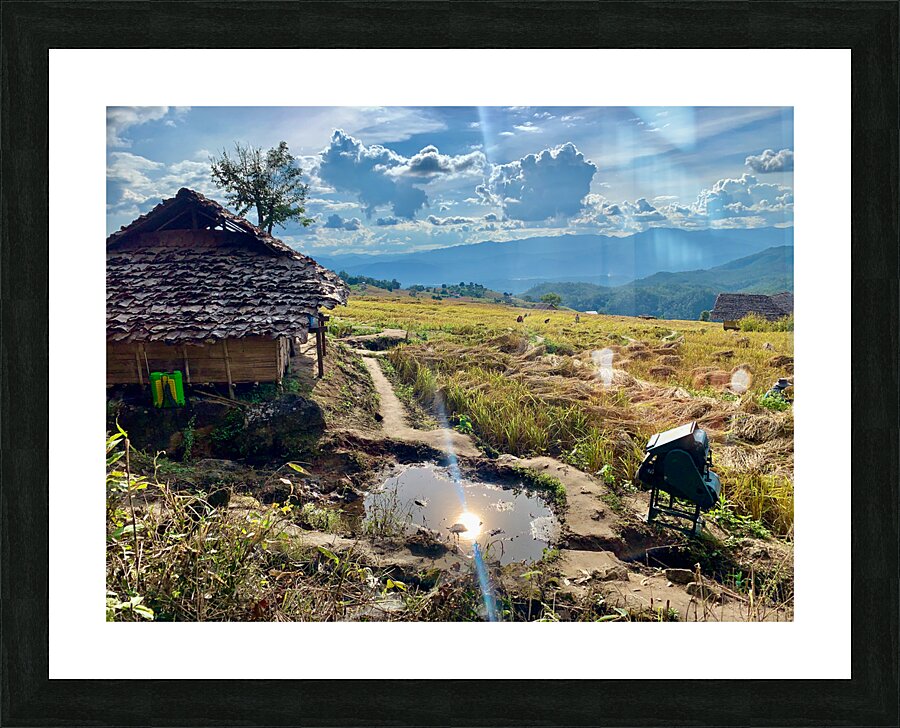 Sun Reflecting in the Puddle Picture Frame print