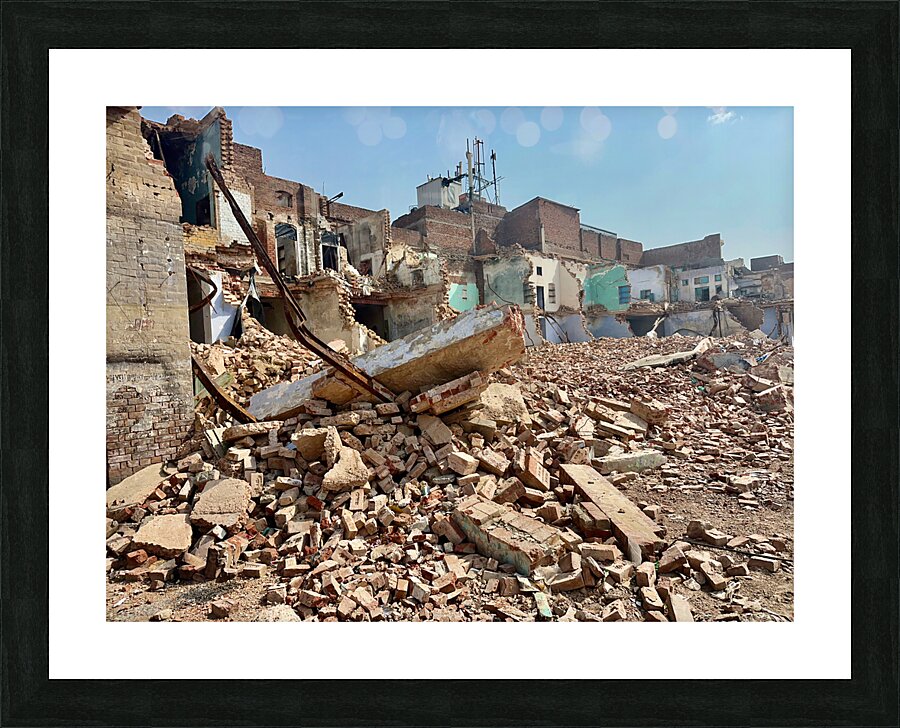 Home demolition Picture Frame print