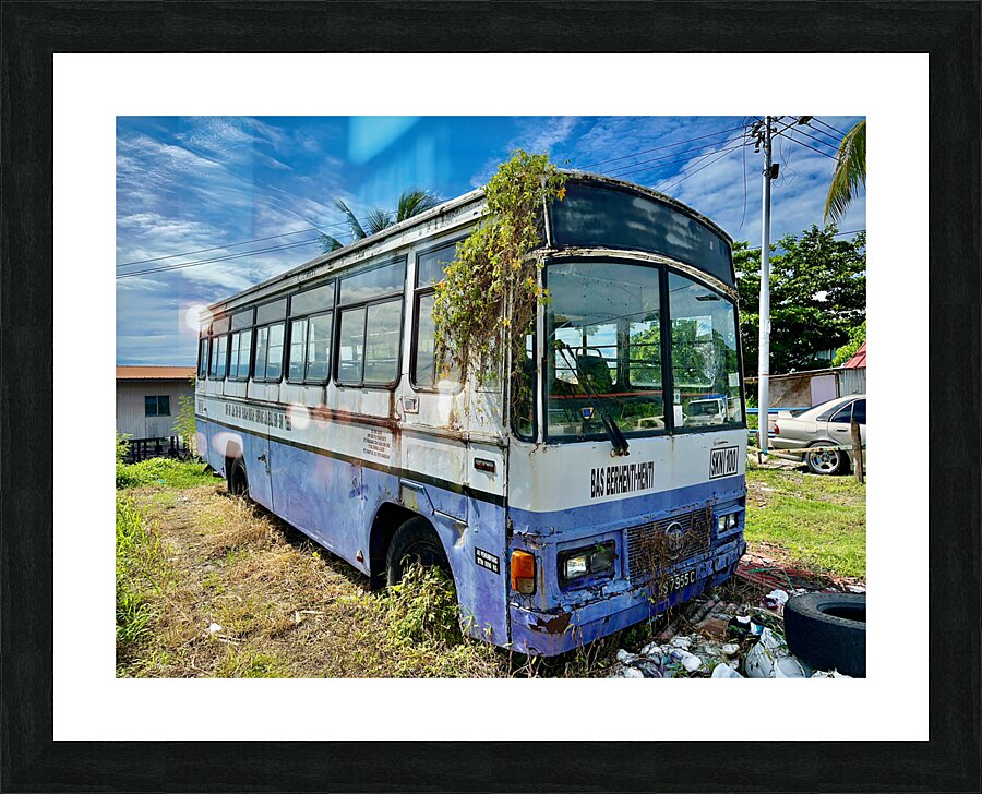 Abandoned City Bus Sandakan Picture Frame print