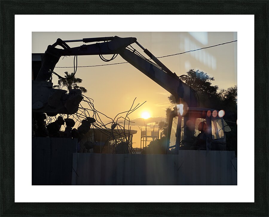 Sunset Excavator Bali Picture Frame print