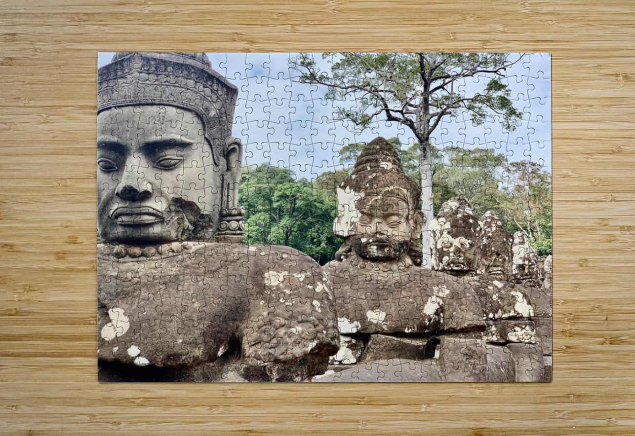 Angkor Wat Statues Row 2 Jimmy Roy Photos Puzzle printing