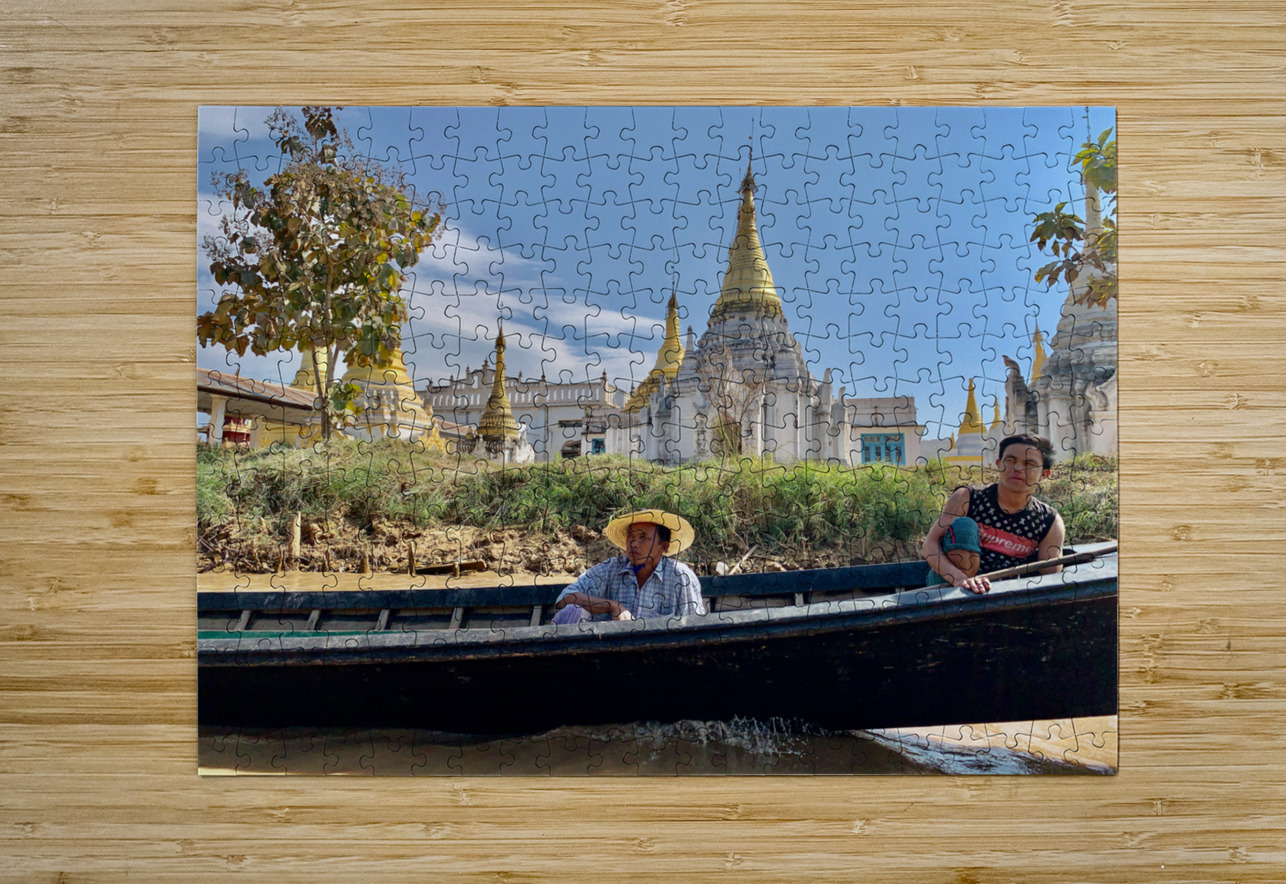 Chilling in the Boat in Front of the Temple Jimmy Roy Photos Puzzle printing