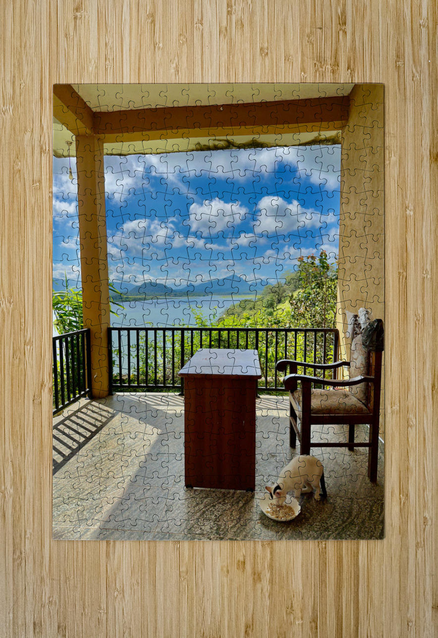 Cat Eating with a View Jimmy Roy Photos Puzzle printing