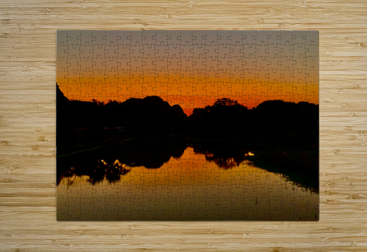 Orange Reflections over the Lake Jimmy Roy Photos Puzzle printing