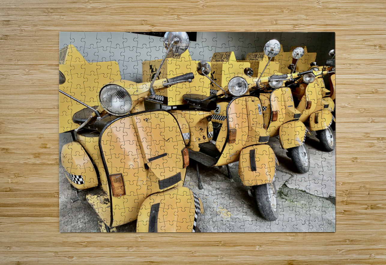 Yellow Motorbike Cabs Jimmy Roy Photos Puzzle printing