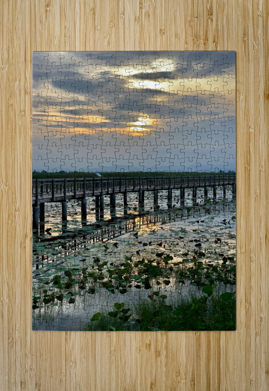 Amazing Walkway on the Lake During Sunset Jimmy Roy Photos Puzzle printing