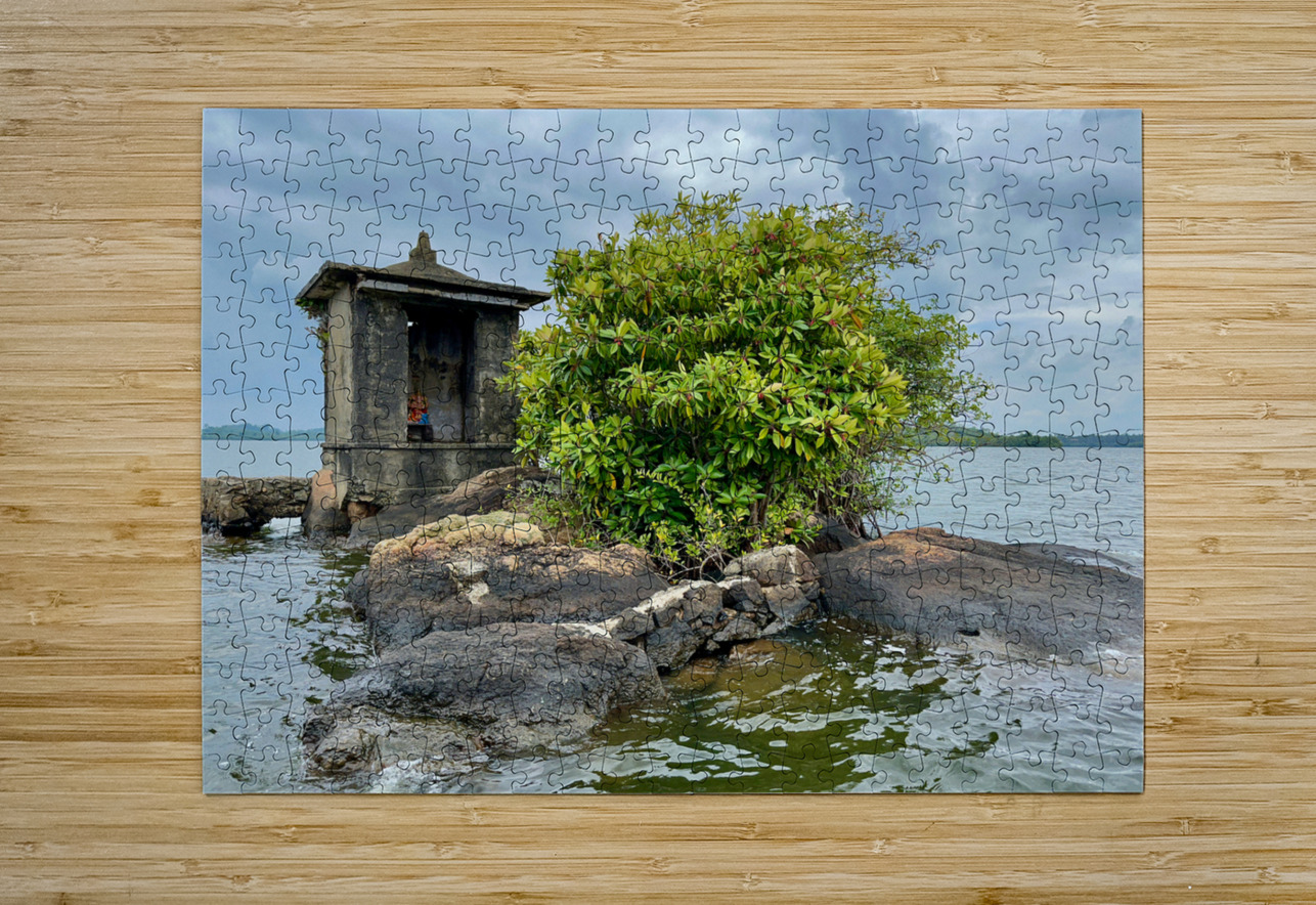 Mini Temple on the Lake Sri Lanka Jimmy Roy Photos Puzzle printing