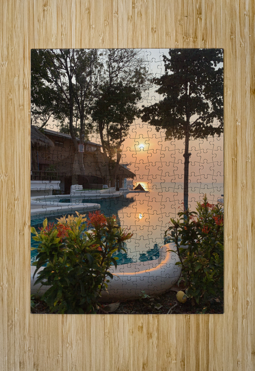 Sunset Reflection in the Pool Jimmy Roy Photos Puzzle printing