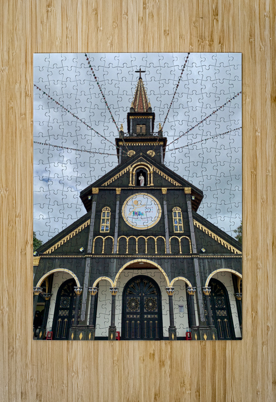 Saint Marys Black Wooden Cathedral of Kon Tum 2. Jimmy Roy Photos Puzzle printing
