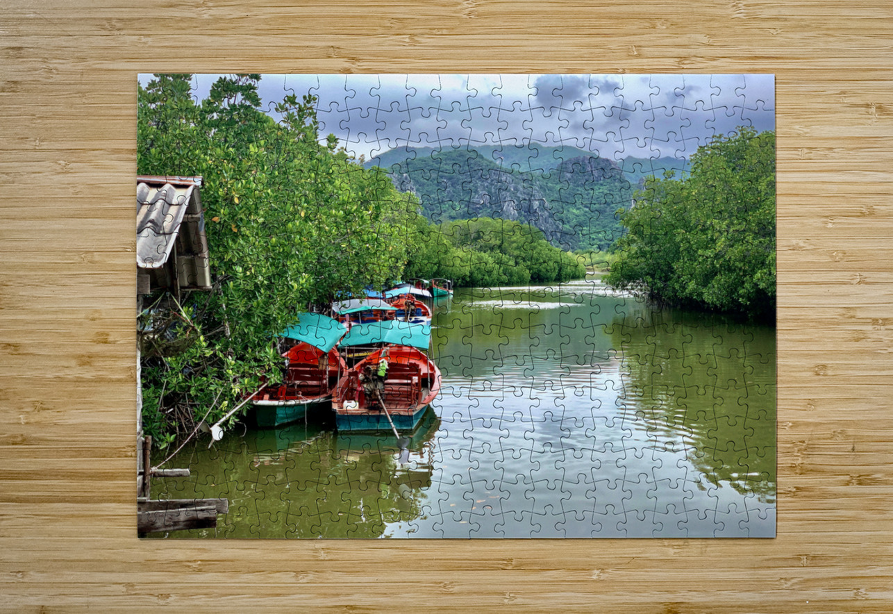 Boats Waiting on the River Jimmy Roy Photos Puzzle printing