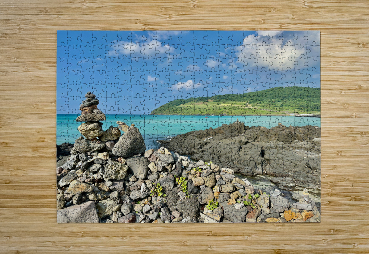 The Rock Balancing Bay Jeju South Korea Jimmy Roy Photos Puzzle printing