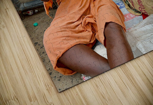 Man Sitting by the Temple Jimmy Roy Photos puzzle
