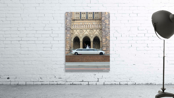 Limousine in Front of Church Wall Preview