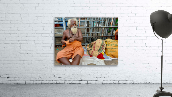 Man Sitting by the Temple Wall Preview