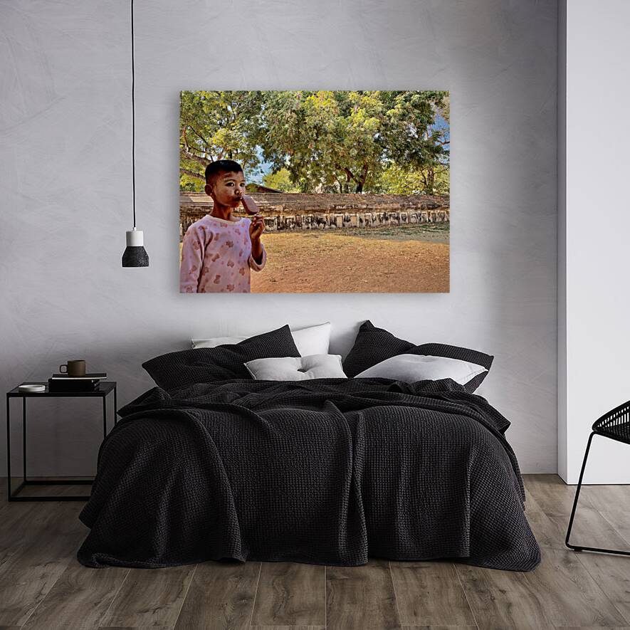Myanmar Boy Eating a Frozen Candy Bar Reproduction