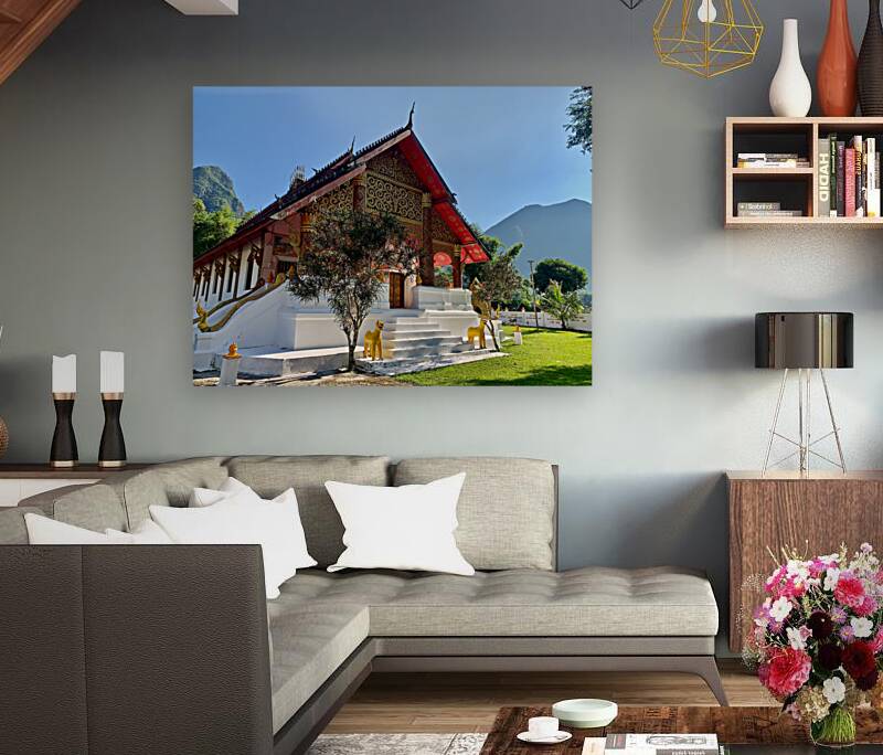 Beautiful Buddhist Temple in Muang Ngoy Laos Reproduction