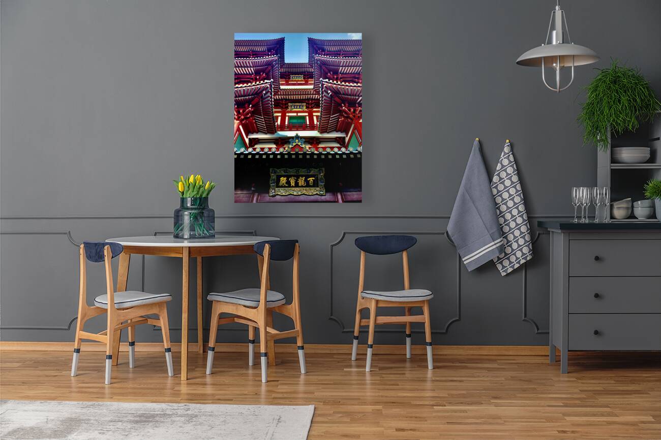 Red and White Chinese Temple Reproduction