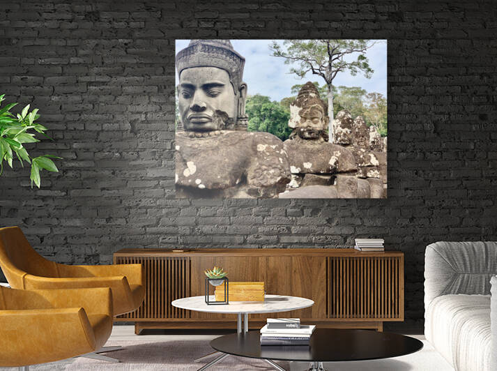 Angkor Wat Statues Row 2 by Jimmy Roy Photos