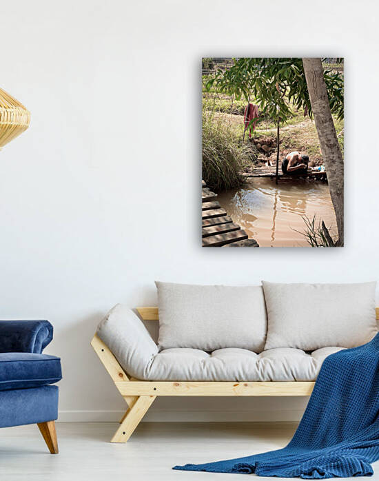 Lady Washing her Hair in the River by Jimmy Roy Photos