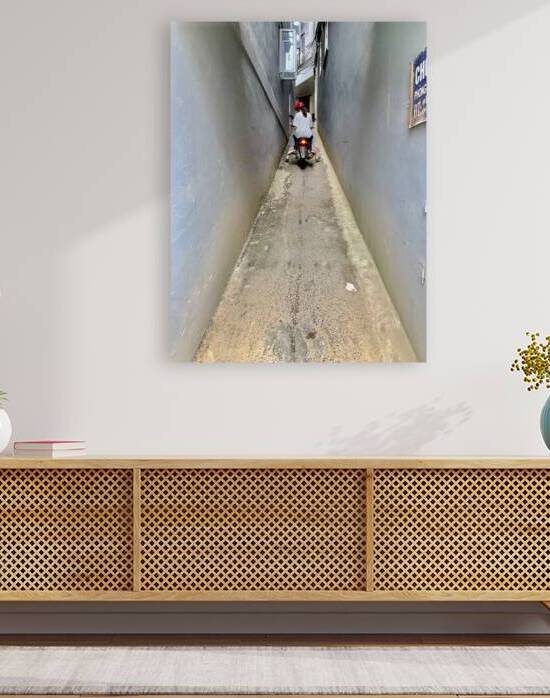 Motorbike Driving Up the Alley by Jimmy Roy Photos