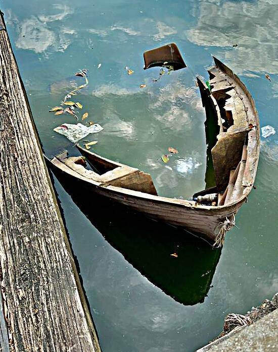 Sinking Boat Reflections by Jimmy Roy Photos