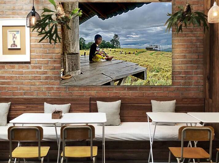 Boy Looking Over the Rice Field by Jimmy Roy Photos