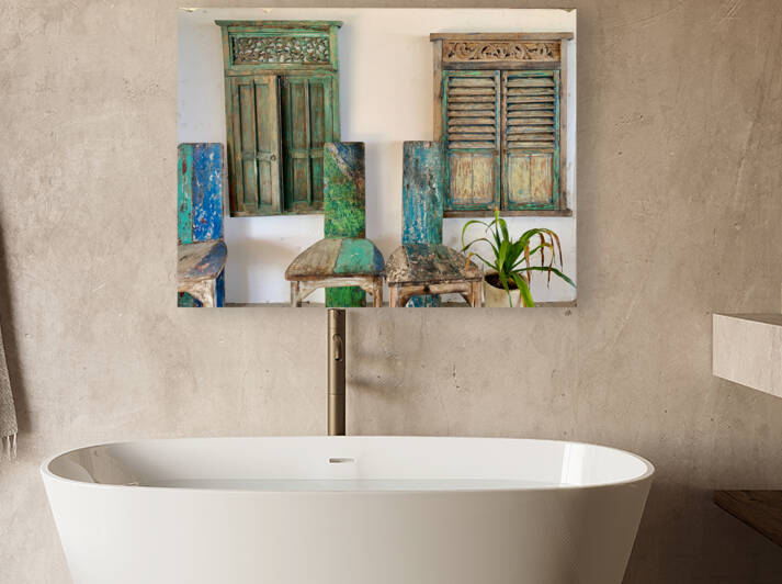 Blue  Green Old Wooden Furniture by Jimmy Roy Photos