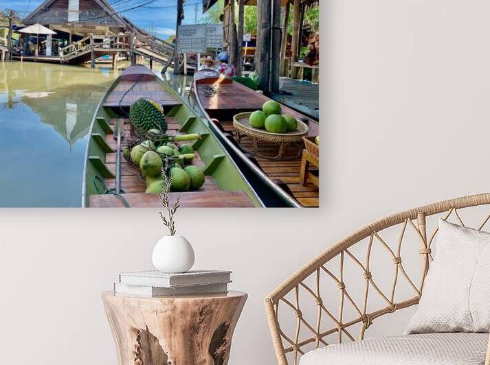 Coconut & Durian on a Boat in a Market by Jimmy Roy Photos