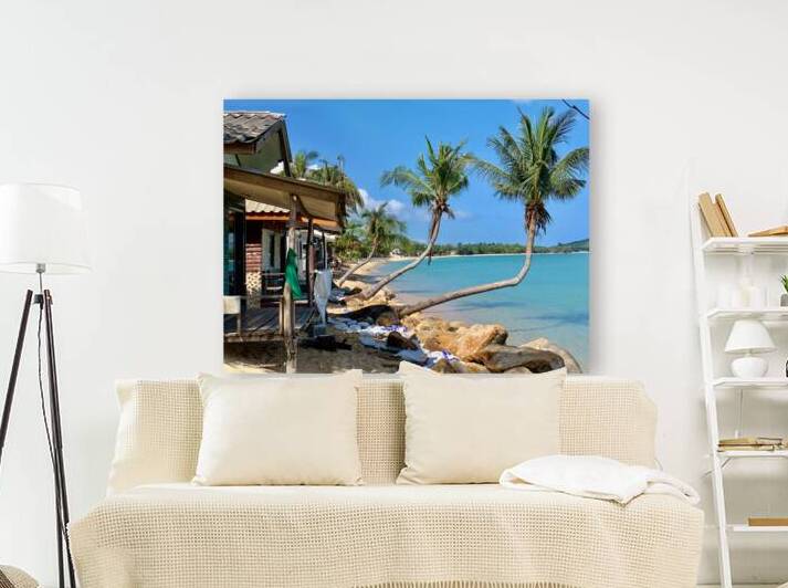 L Shaped Palm Trees Beach 2 by Jimmy Roy Photos