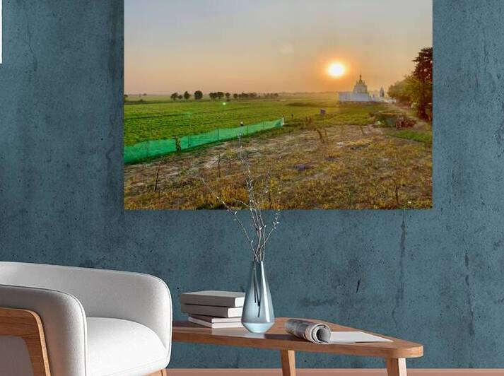 Sunset Over the Field by the Temple by Jimmy Roy Photos