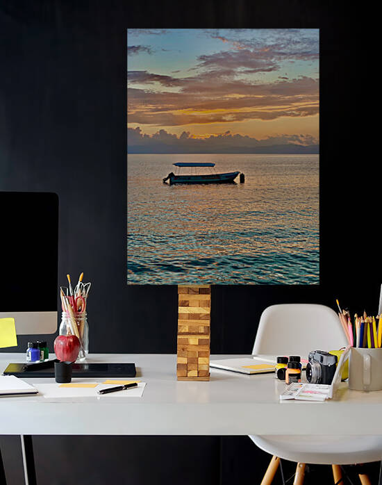 Lonely Boat at Sunset by Jimmy Roy Photos