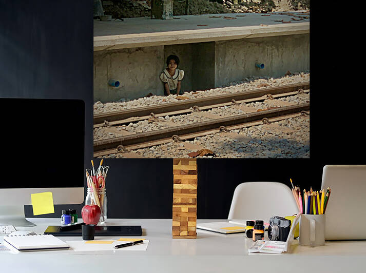 Little Girl Hiding from the Train by Jimmy Roy Photos