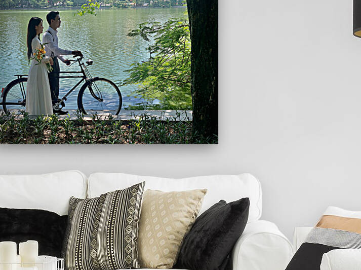 Newlyweds by the Lake with a Bicycle by Jimmy Roy Photos