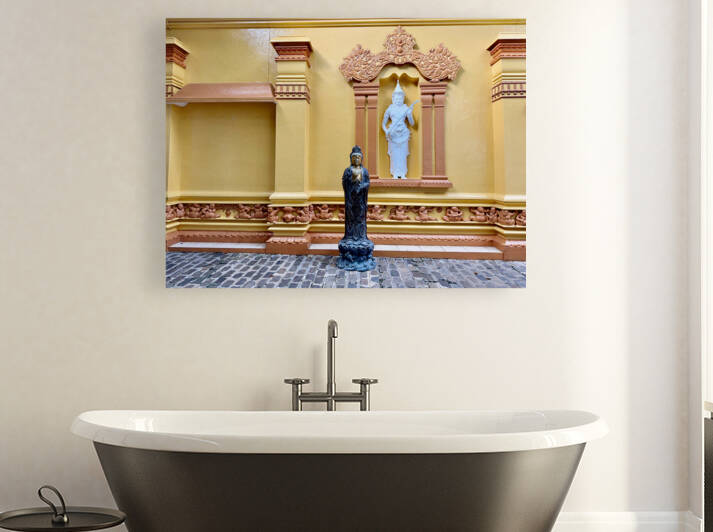 Statues on a Yellow Wall by Jimmy Roy Photos