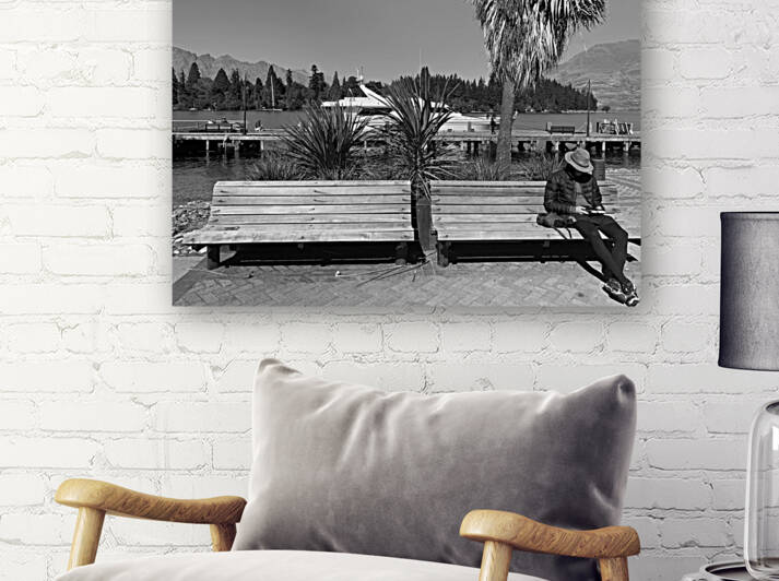 BW Reading on Twin Benches by Jimmy Roy Photos