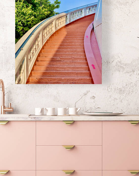 Golden Mount Temple Orange Stairs Bangkok 2 by Jimmy Roy Photos