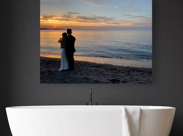 Newlyweds Sunset Beach Jeju South Korea 1 by Jimmy Roy Photos