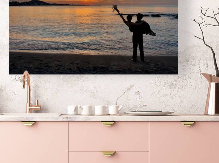 Newlyweds Sunset Beach Jeju South Korea 2 by Jimmy Roy Photos