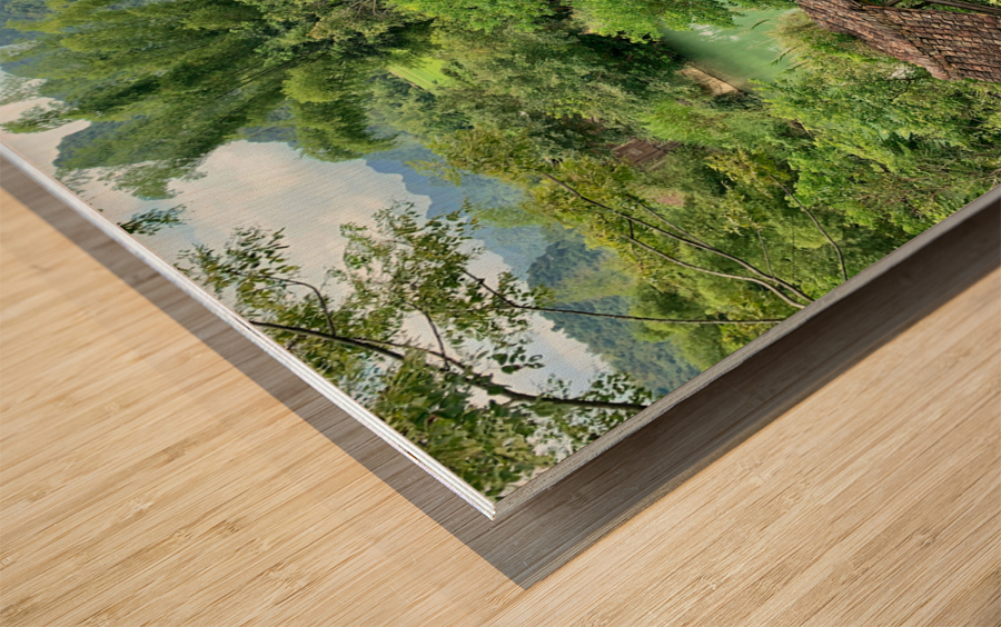 Across the Bamboo Bridge Wood print