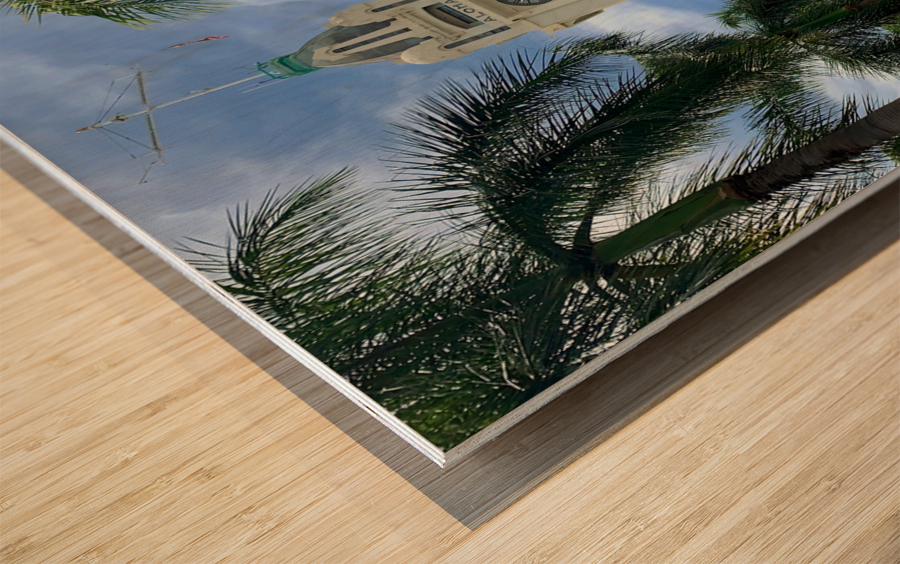 Aloha Clock Tower Wood print