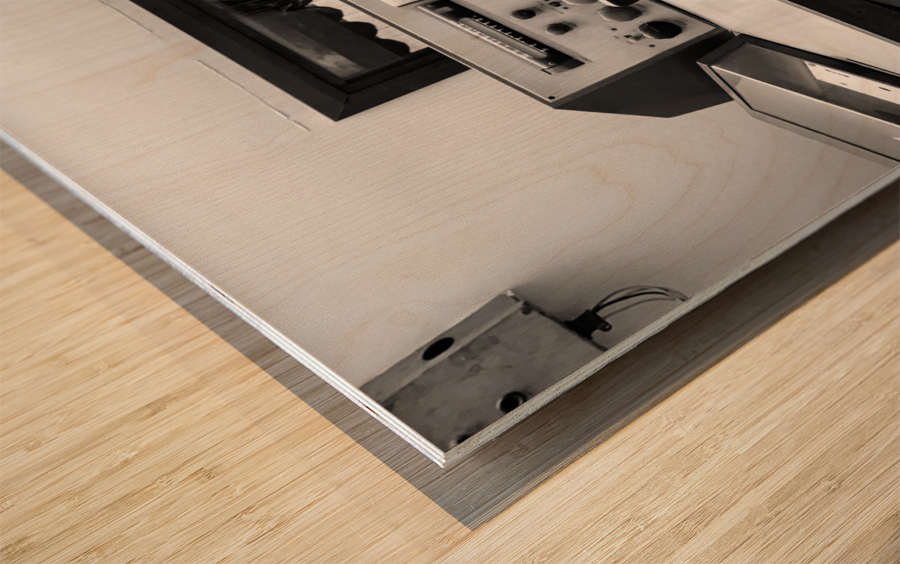 BW Control Station Wood print